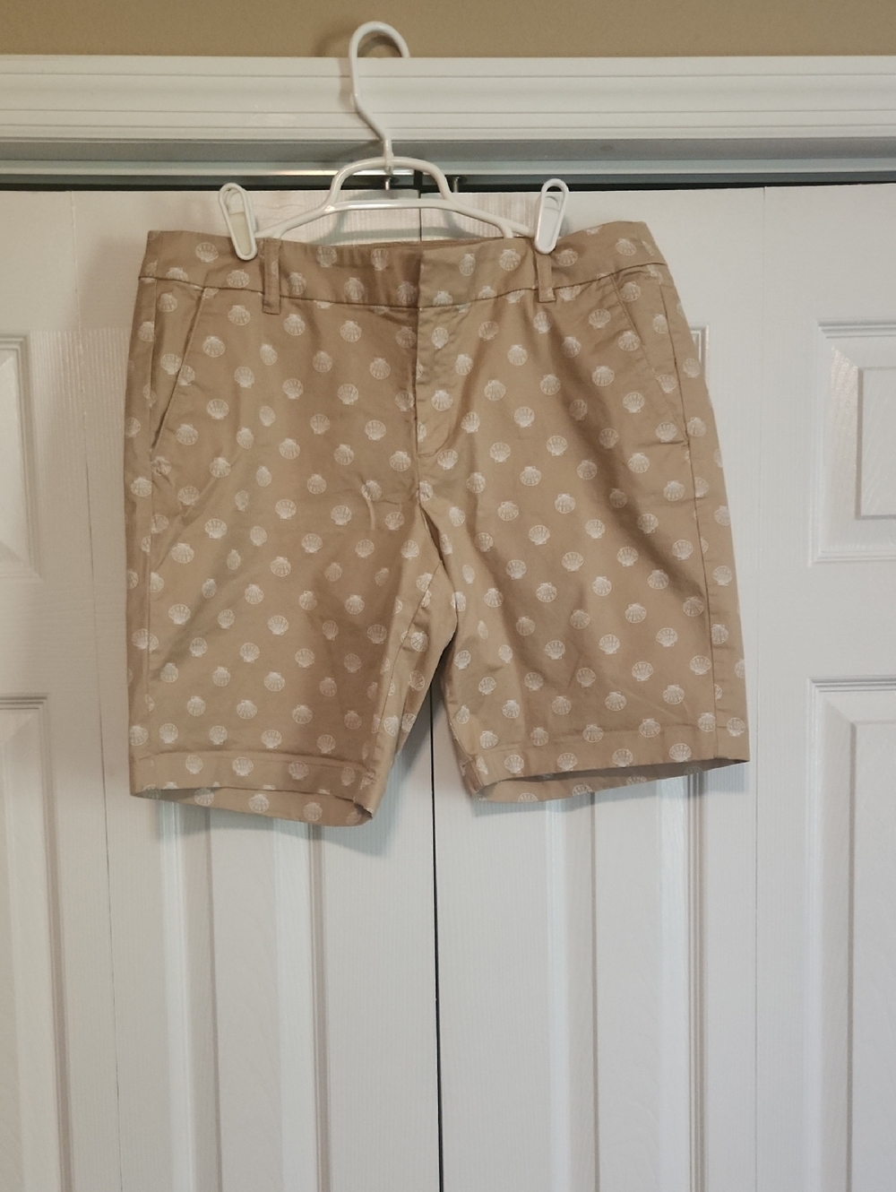 J. Crew Tan Polka Dot Bermuda Shorts